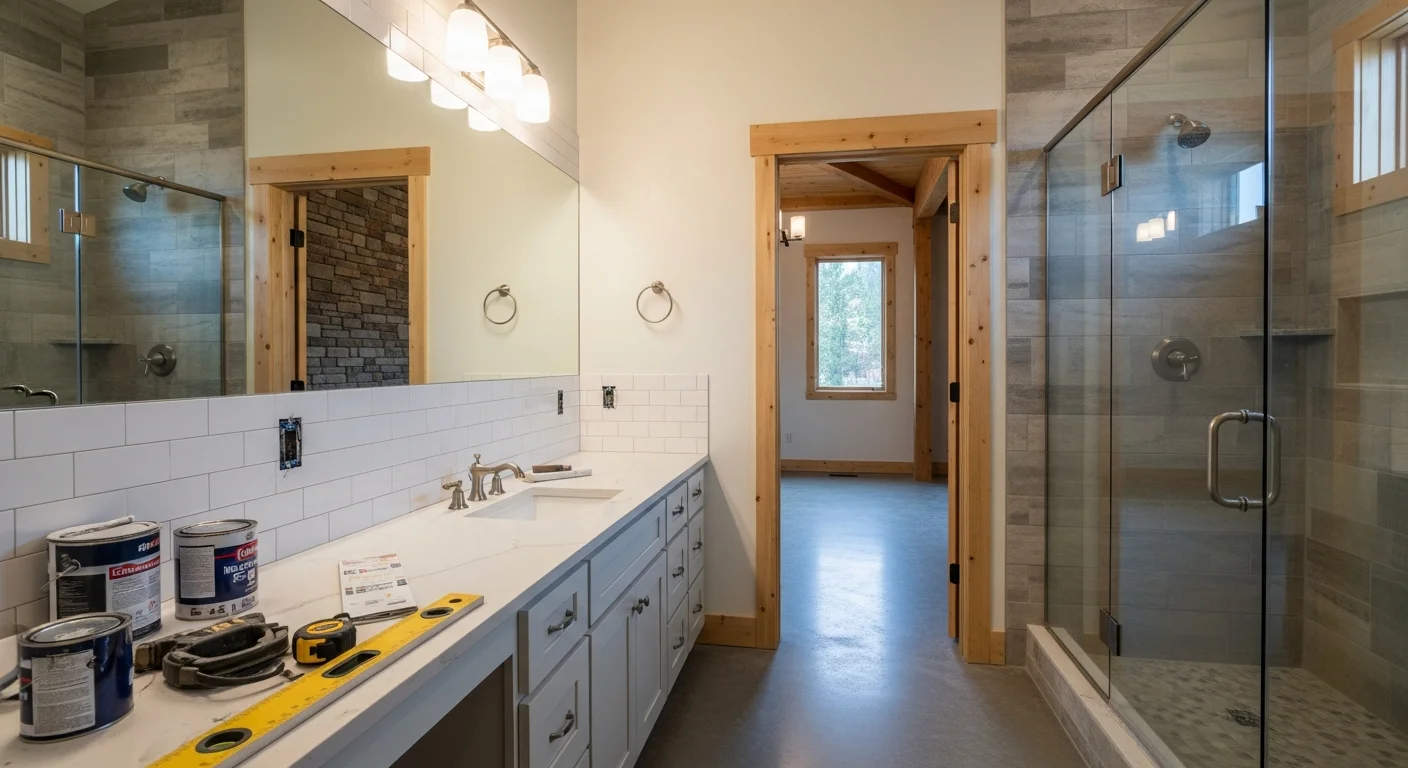 Modern kitchen remodel with custom cabinets and countertops