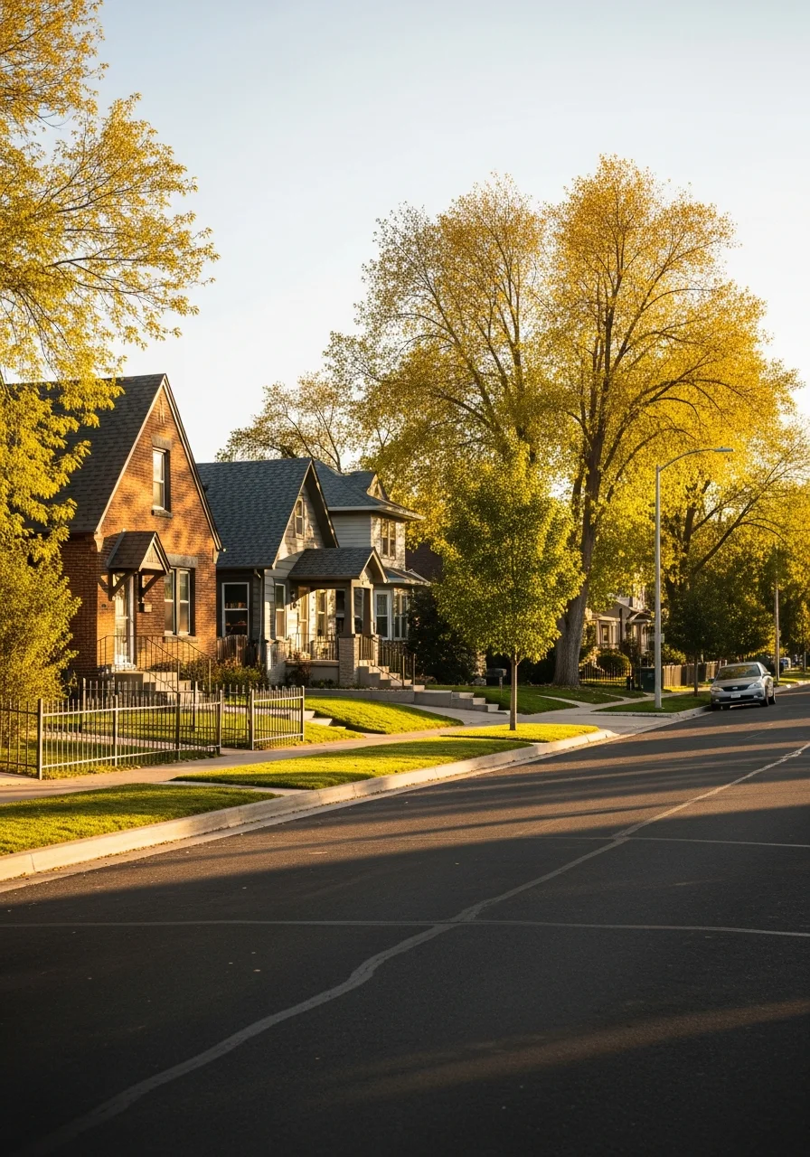 Longmont residential neighborhood with mix of historic and contemporary homes.